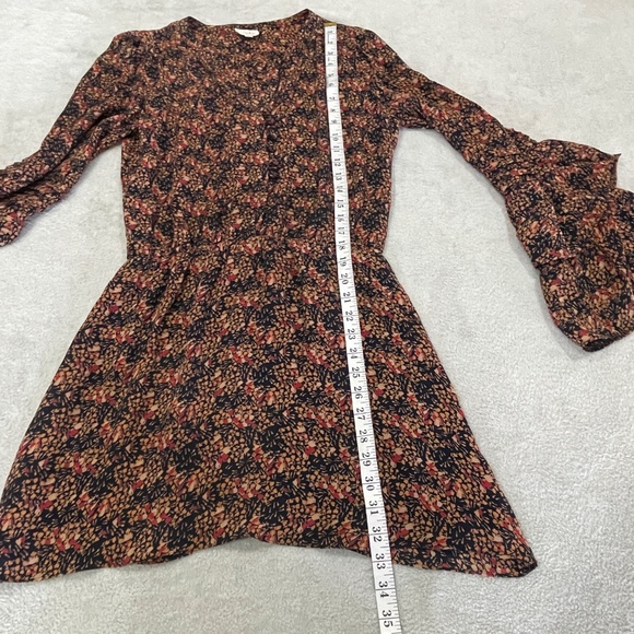 Silk Floral Ruffle Dress Size Small - Picture 11 of 13